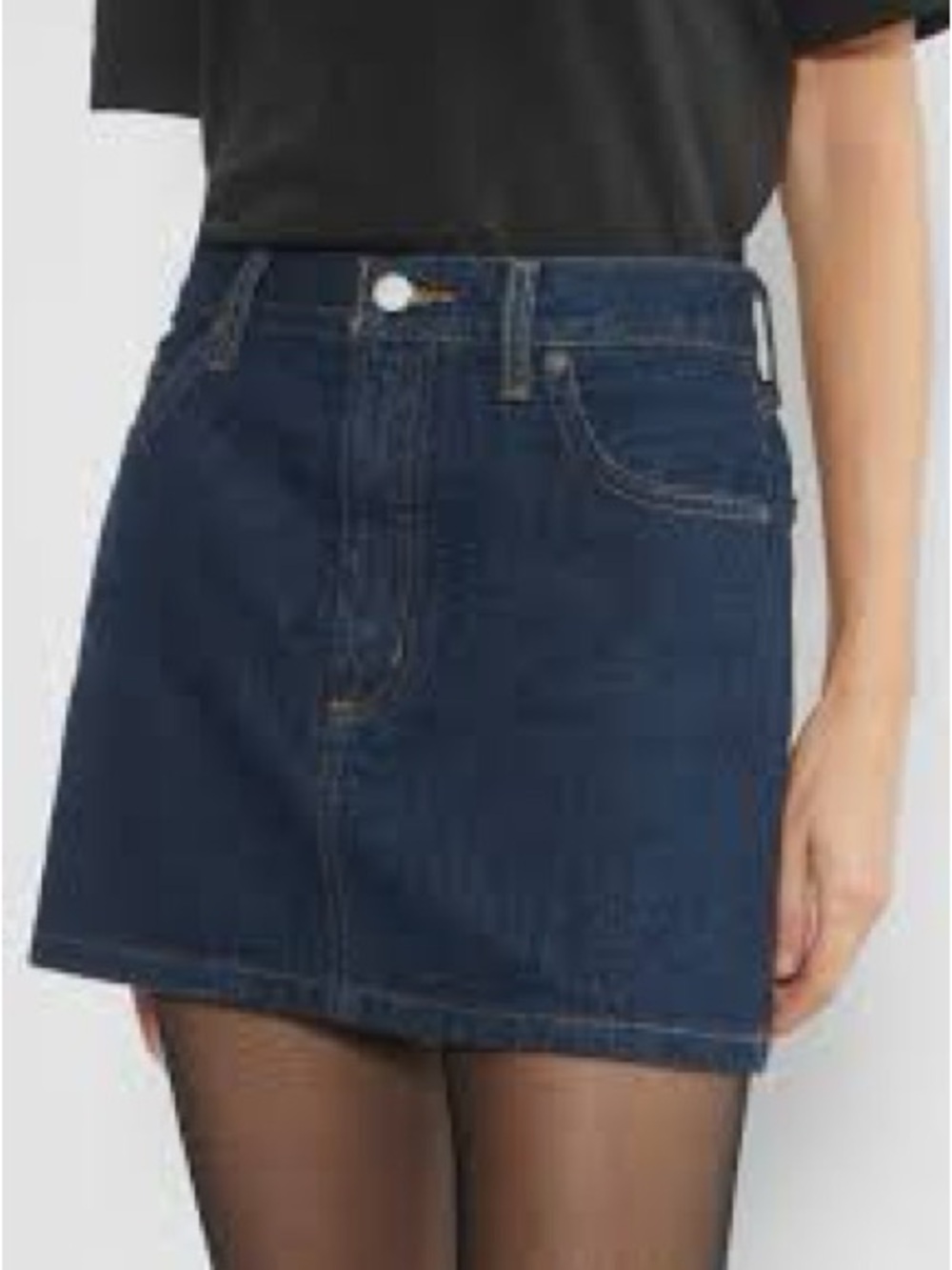 Denim Forum Navy Blue High-Rise Denim Mini Skirt 957